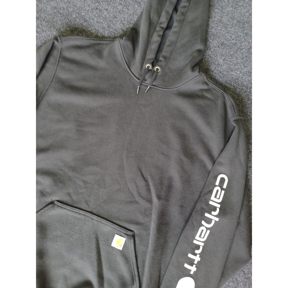 Carhartt Mens 2XL Sweatshirt Loose Fit Tall Black Pullover Hoodie